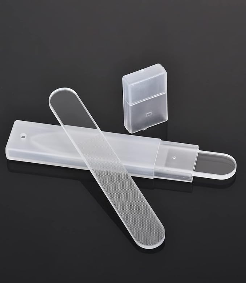 4 Pack Glass Nail File Shiner Files Kit Crystal Nail Buffer Polisher Multi-Purpose Nail Buffer with Case Manicure Toolsfor Women Men Acrylic Natural Nail image number 6