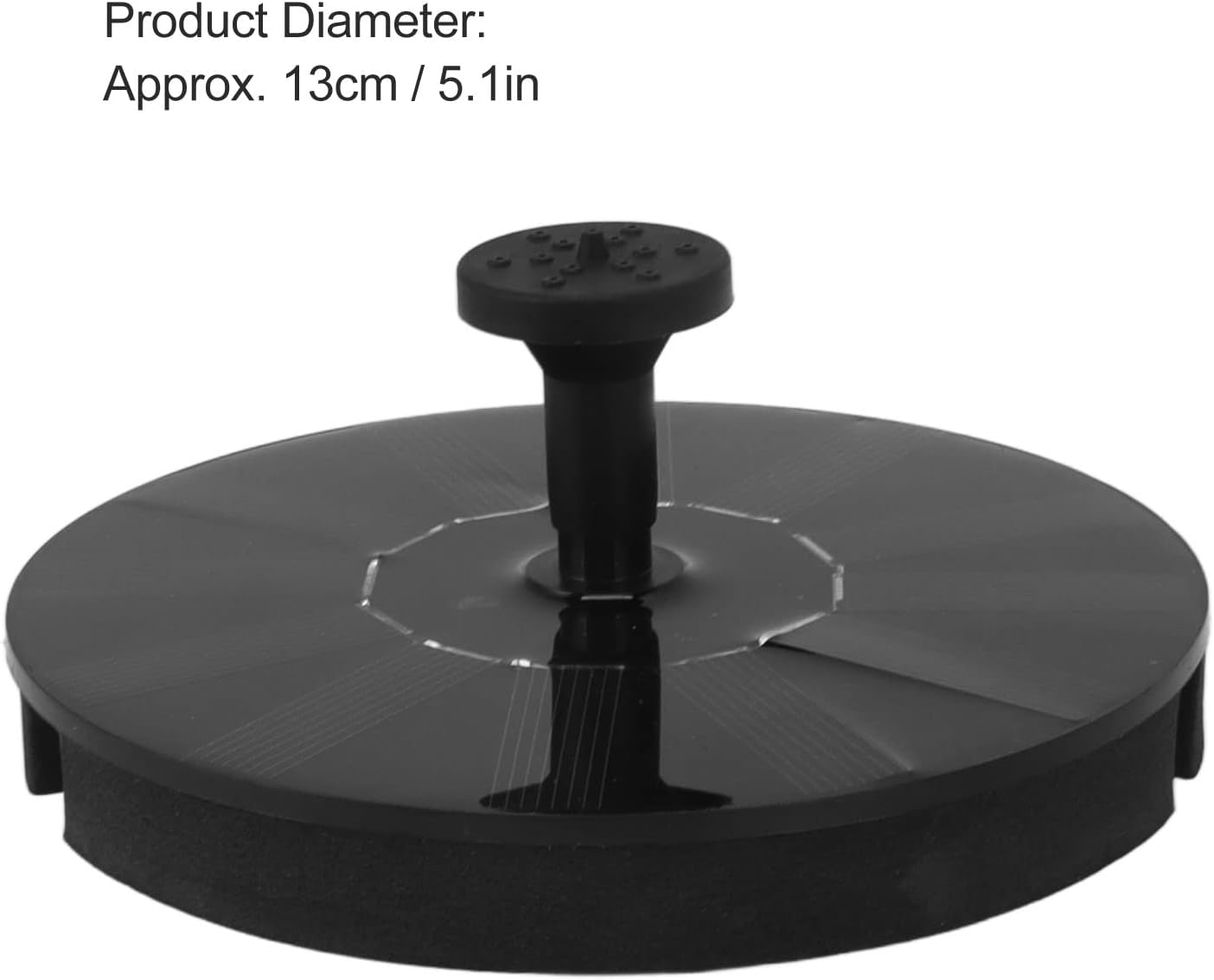 Ejoyous Solar Floating Fountain, 13Cm Diameter, 30-60Cm Spray Height 210L/H Energy-Saving, for Bird Bath/Fish Tank/Small Pond/Garden Decoration with 8 Accessories