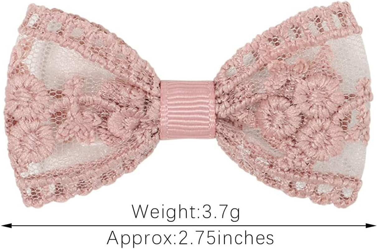 10Pcs Lace Hair Bows Clips for Little Girls,2.75Inch Baby Hair Clips,Fully Lined Baby Hair Bows Clips,Infants Toddlers Kids Hair Styling Accessories for Fine Hair image number 3