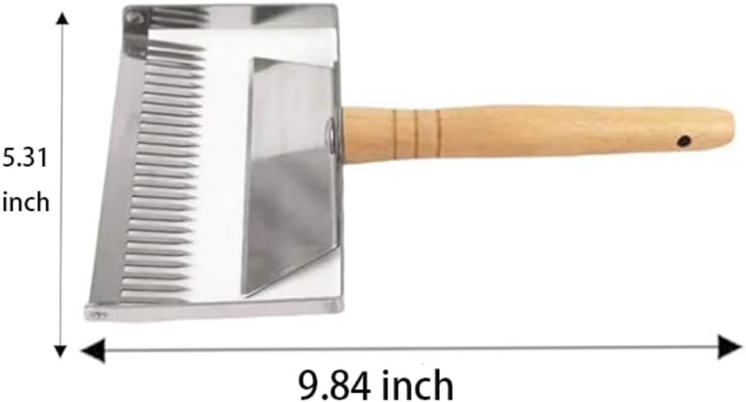Honey Uncapping Fork Iron Stainless Steel Honeycomb Honey Scraper,Wooden Handle Beekeeping Beekeeper Equipment Tool image number 3