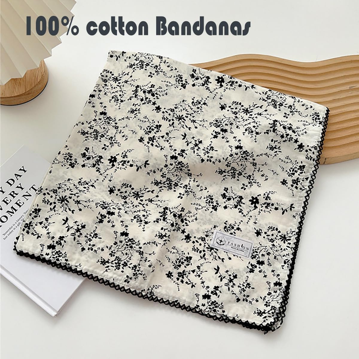 Pemilosci Large Oversized Cotton Bandana Headband, Head Wrap, Protective Coverage, Hair Neck Scarf for Women 31 X 31 Inch image number 3