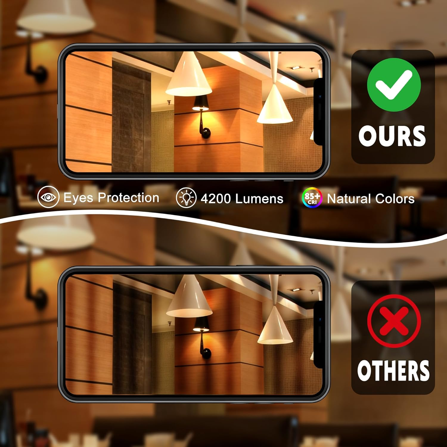 ONIVIB 35W LED Corn Light Bulbs, 4200 Lumens(350W Equivalent), 6000K Cool White E27 LED Corn Light Bulbs for Large Area Lighting, Garage, Warehouse, Factory, Office (2 Pack) image number 2