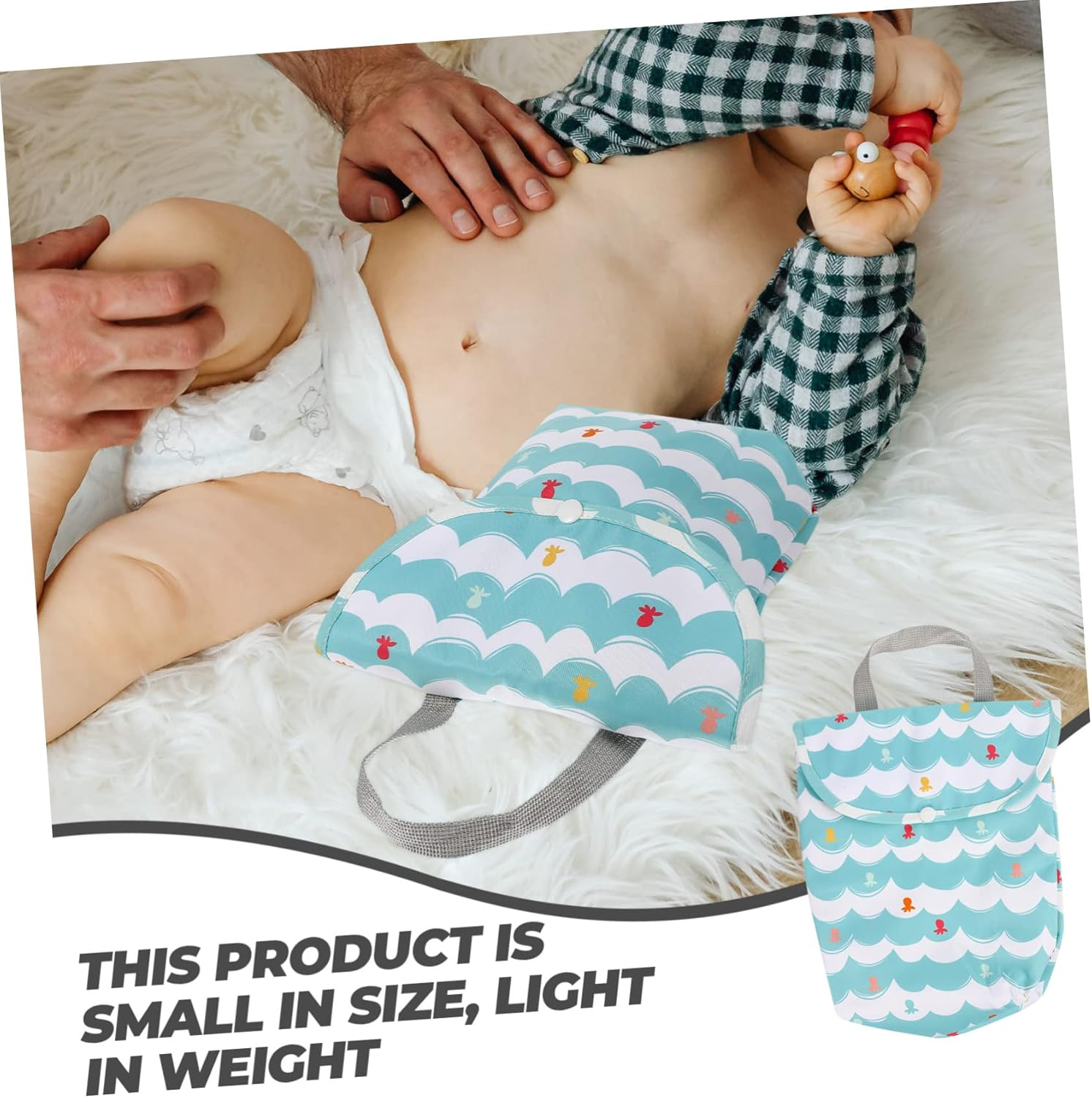 VANZACK Waterproof Diaper Organizer Pouch for Baby Diapers Portable Infant Storage Bag with Dual Pockets for Travel and Outdoor Use image number 5