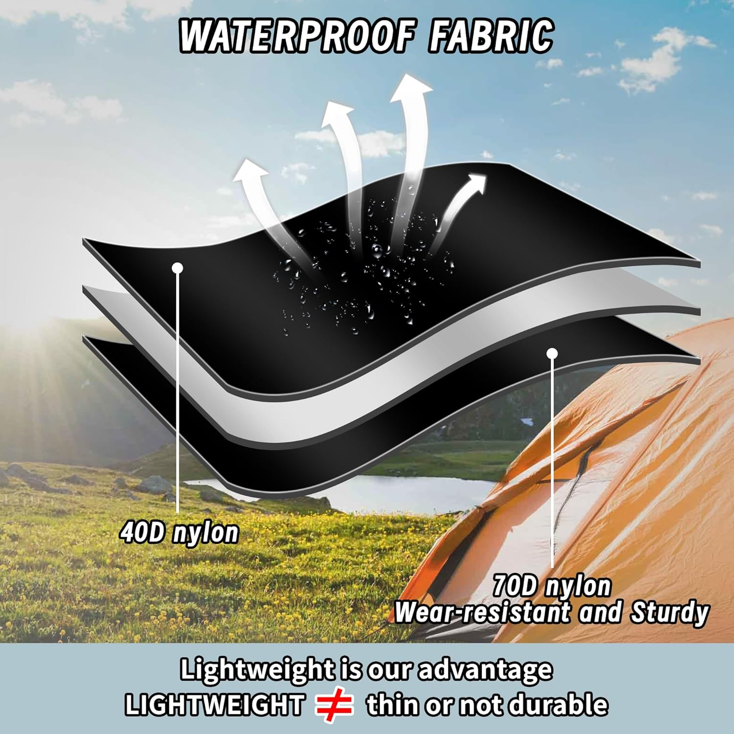 YEEKORO Inflatable Seat Cushion, Lightweight Camping Air Sitting Pad with Repair Cloths, Waterproof Stadium Seat Pad, Portable Seat Cushion for Climbing Hiking Office Airplane Car Stadium Seat - Black(2 Pack) image number 2