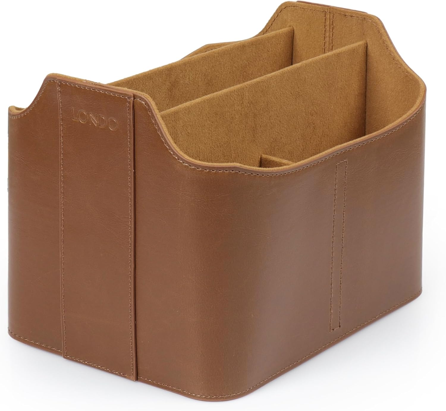 Londo Leather Remote Control Organizer and Caddy with Tablet Slot