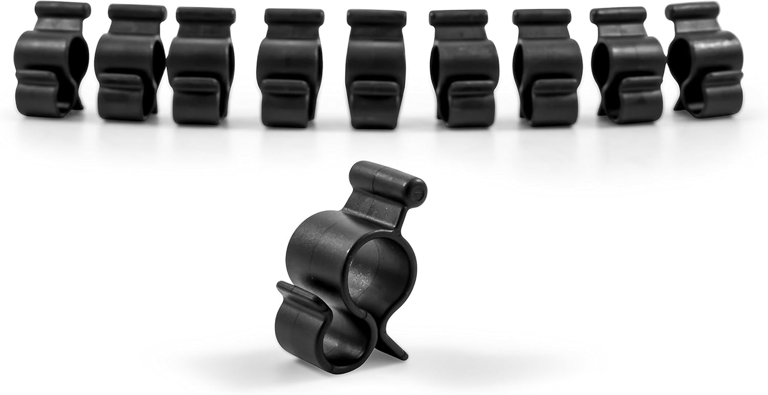 Camco Black Standard Awning Clip for Rope Light - Slides into Awning Roller Bar Channel to Create a Convenient Hook | Two Hanging Positions | Holds Party Lights, RV Lights, String Lights - (42708) image number 3