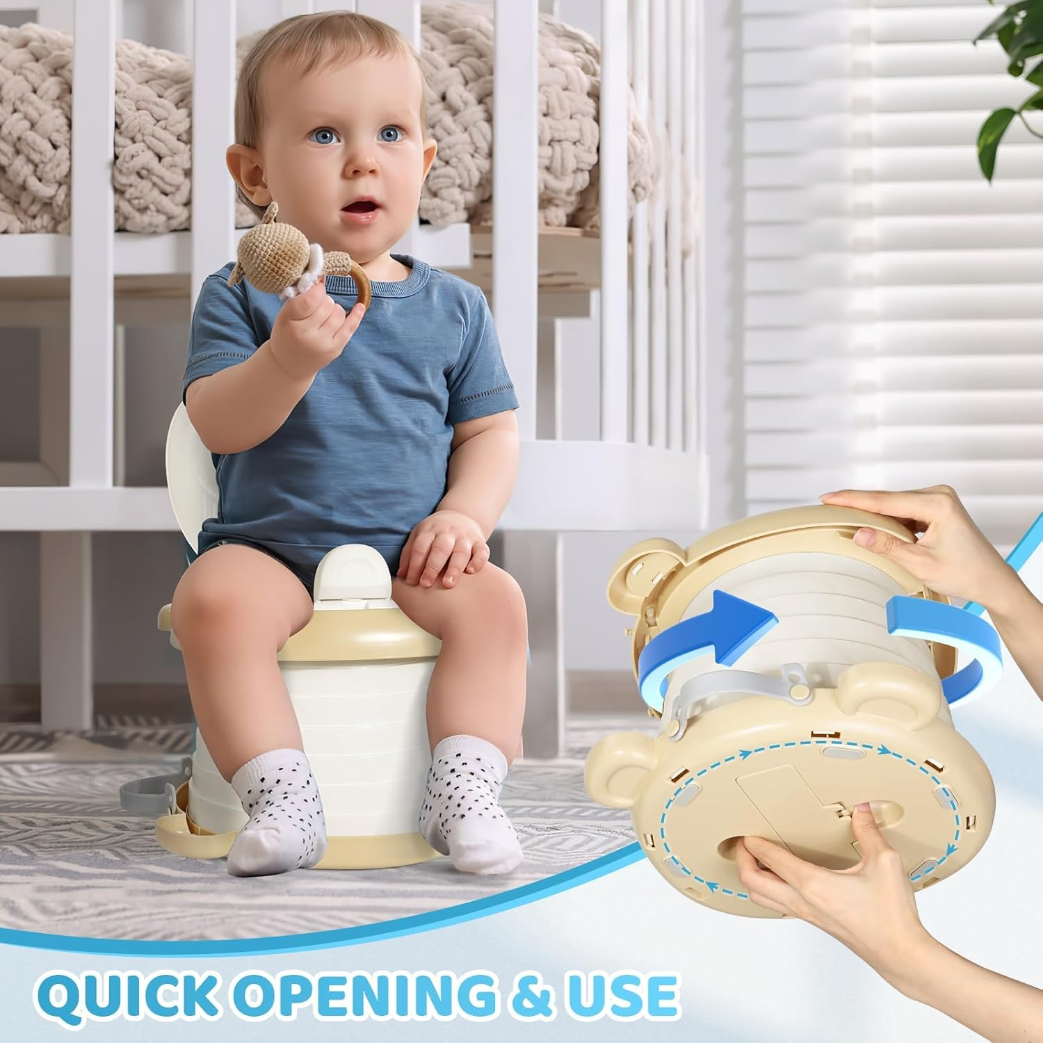 LEFAFA Travel Potty Seat, Portable Foldable Potty Training Toilet for Toddler, Portable Toilet Seat with Potty Liners, Absorbent Pads and Travel Bag, Emergency Toilet for Car, Camping, Outdoor, Indoor