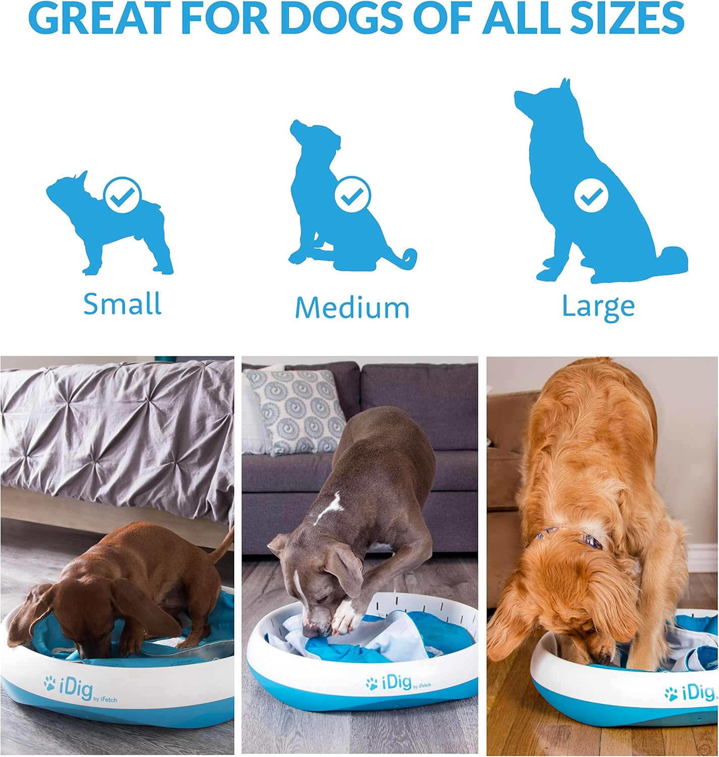 Ifetch Digging Toy for Dogs, Blue/White image number 5