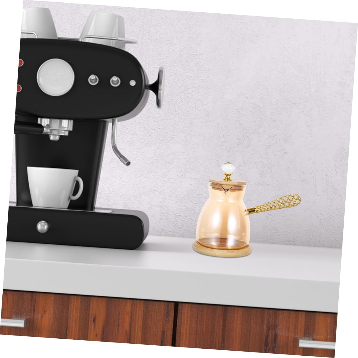 DOITOOL Turkish Coffee Maker Glass Pot Side Handle for Brewing Espresso Suitable for Greek and Arabic Traditions Use as Server Tea Pitcher for Boiling Water image number 2