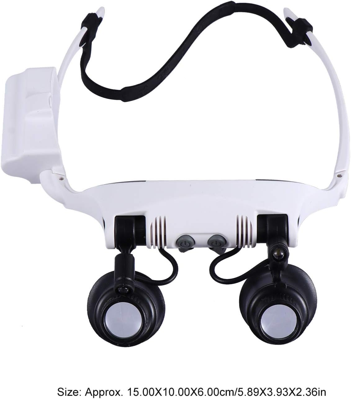 POPETPOP 1 Set Head Mount Magnifier Glasses Headband Magnifying Glass Handsfree Magnifier with Light for Jewelers Sewing Crafts Hobbies Repair 10X,15X,20X,205X image number 5
