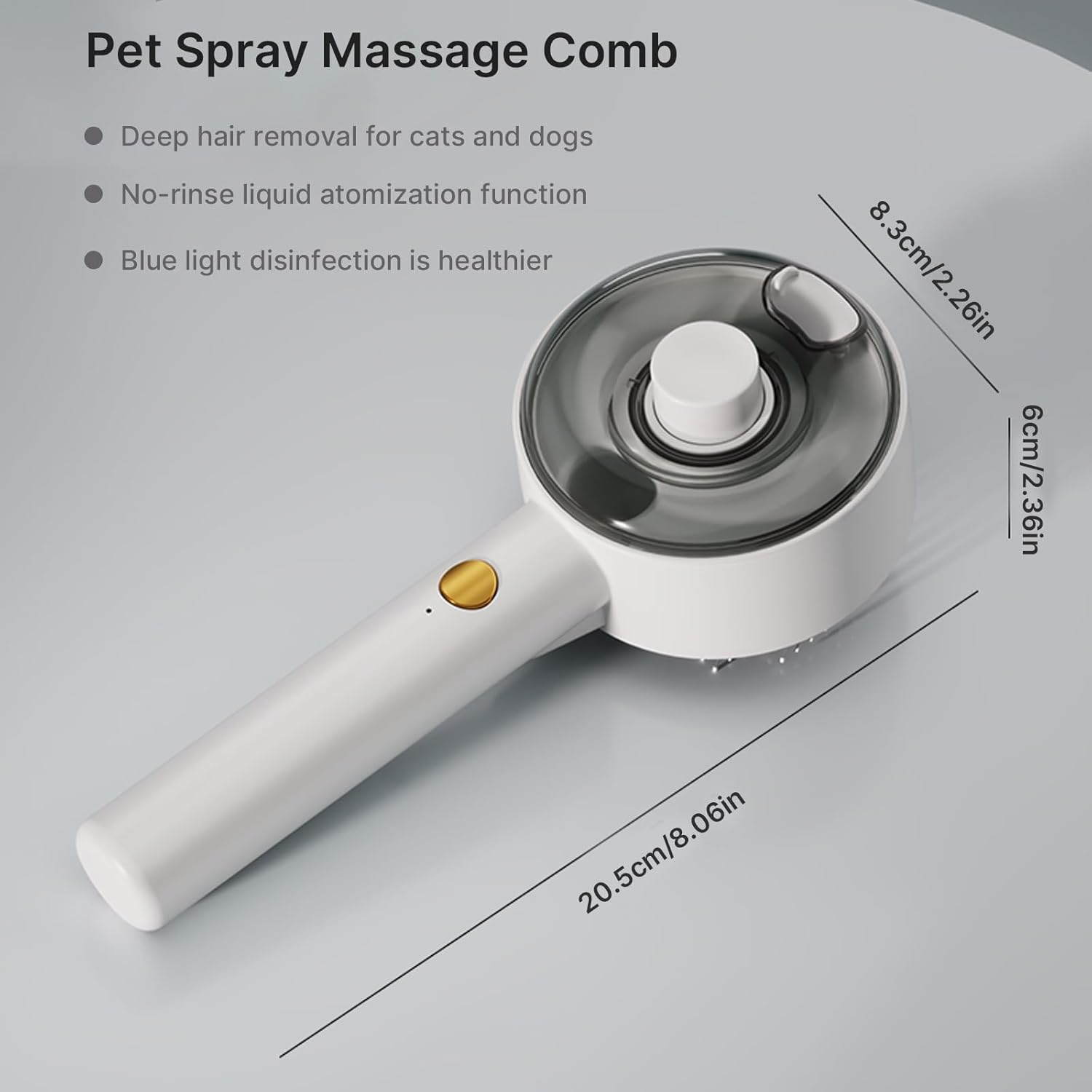 Velmoriah Cat Steam Brush, Rechargeable Cat Brush with Steam, Release Button, 2 Modes, Cat Grooming Brush for Shedding, Massage, Cleaning, Sterilization for Indoor Cats, Kitten, Dogs