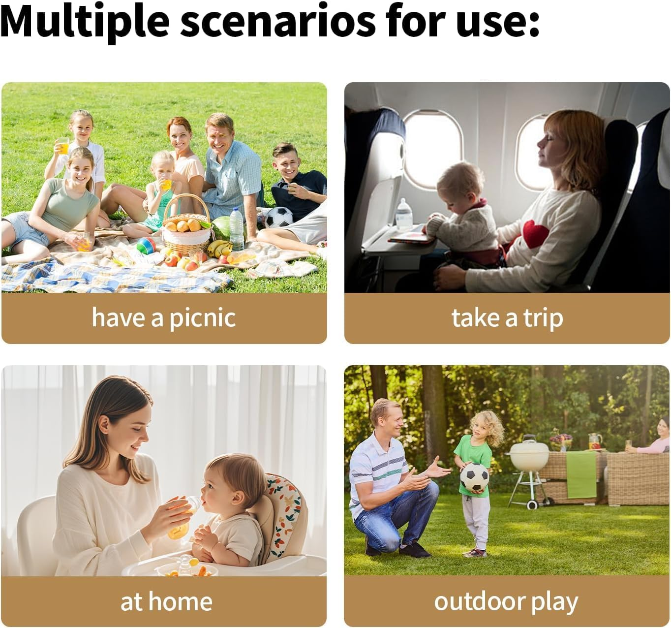 Travel Bottle Brush Set, Auto-Open Rack & Vertical Brushs Drying Slots, 3 Brushes, Foldable Drying Rack, Dispenser, Travel Baby Essentials for On-The-Go Parents, Coffee 1Set image number 4