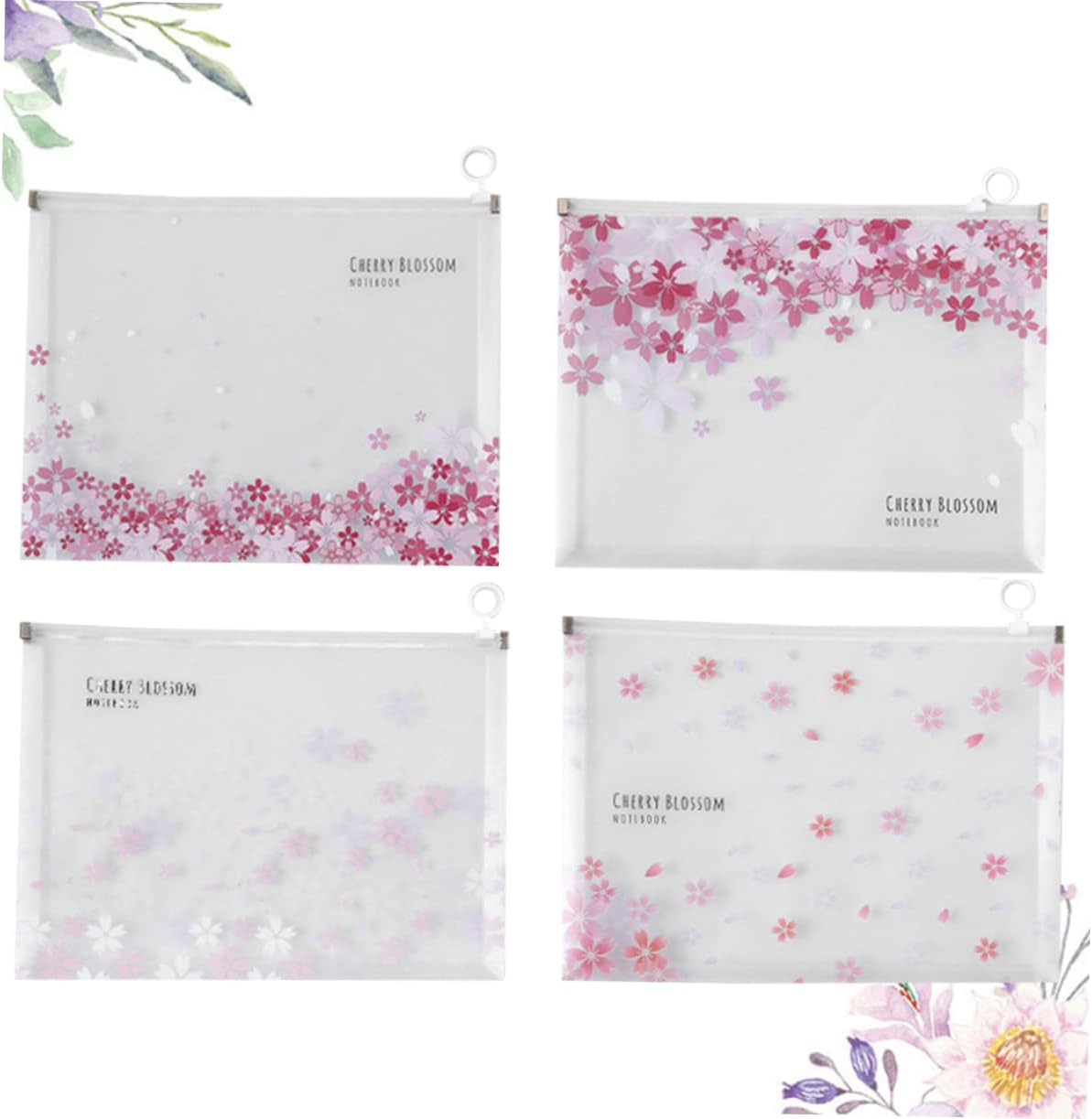 SEWACC Zip Pouch Plastic Document Bag Mesh Pencil Pouch Pencil Plastic Wallet image number 5