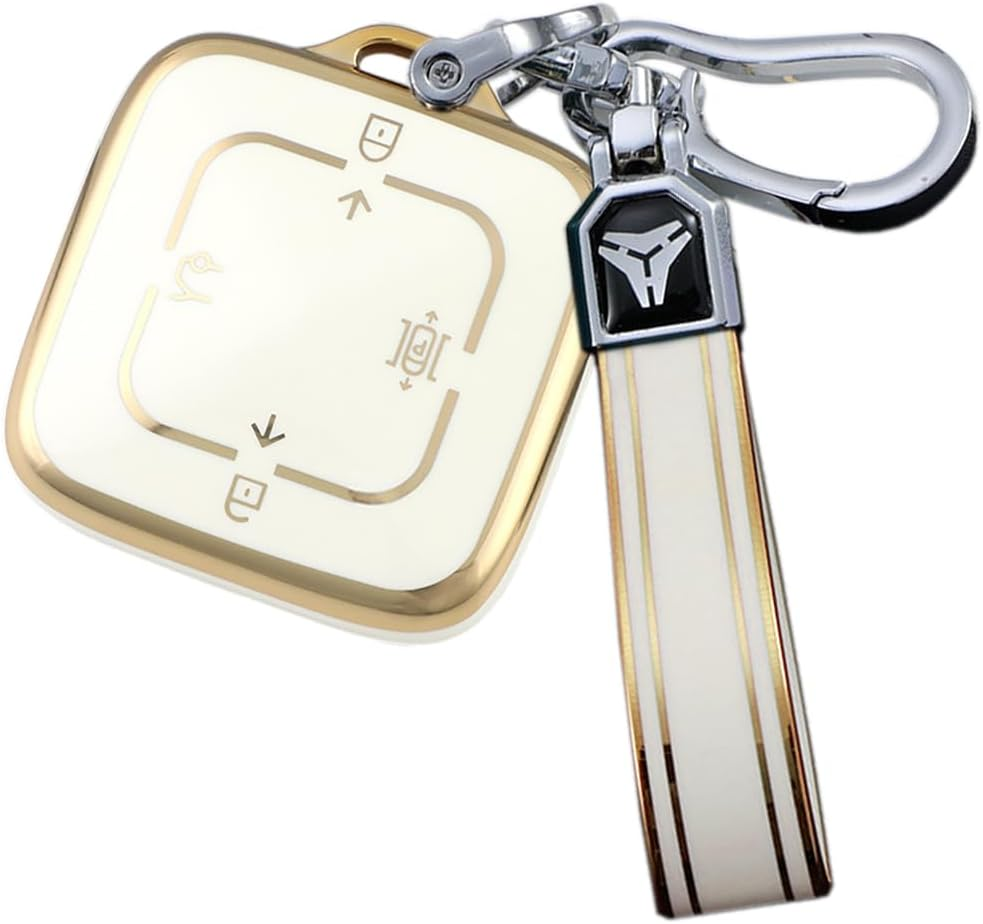 Ontto TPU Car Key Fob Cover Fit for Zeekr X 001 007 009 7X Key Holder Smart Case Shell Keyring Keychain Protector Car Styling Accessories Silver White 1