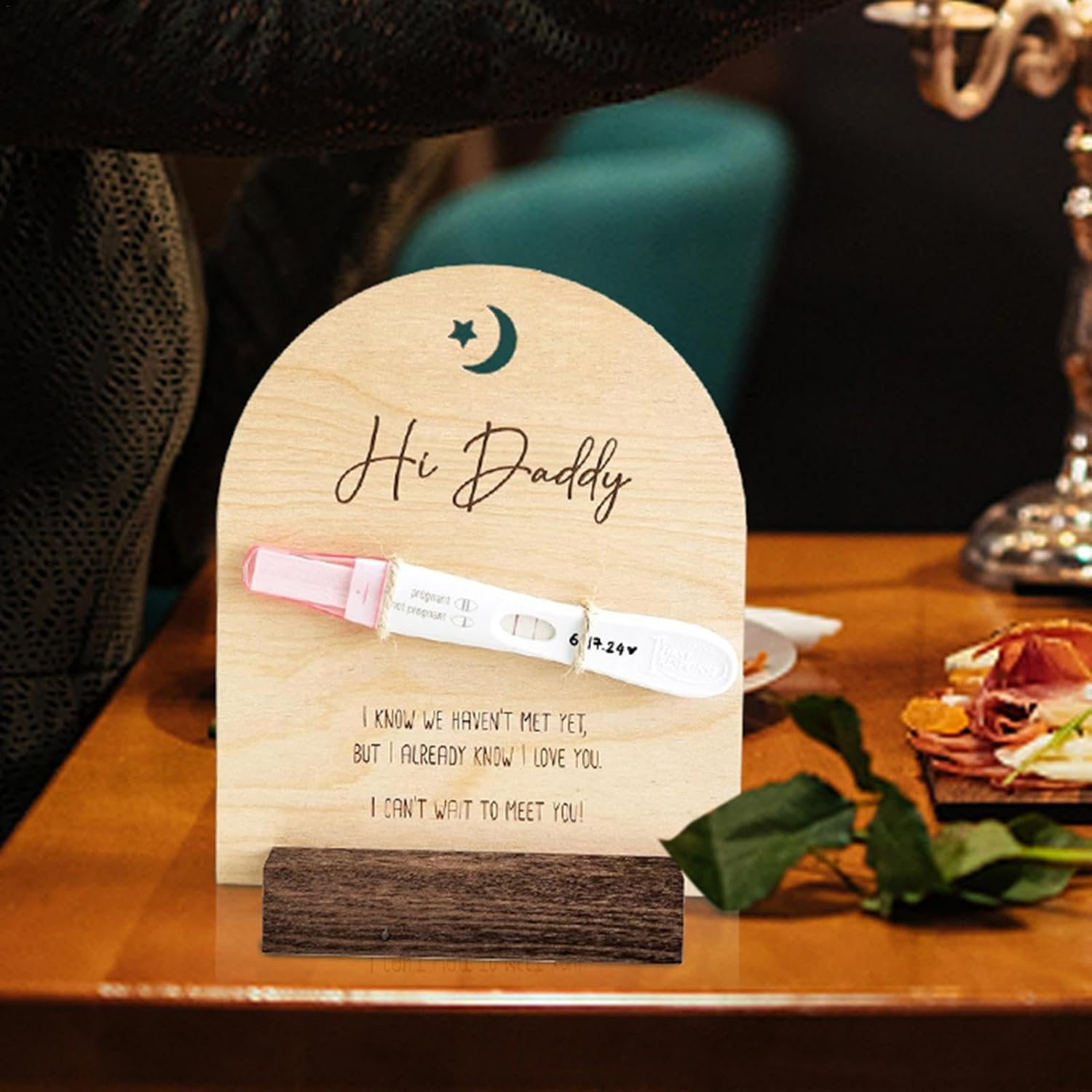 Pregnancy Reveal to Husband - Baby Surprise Announcement Ideas,Pregnancy Announcement for Dad, Cute Baby Announcement Ideas with Base & Rope image number 3