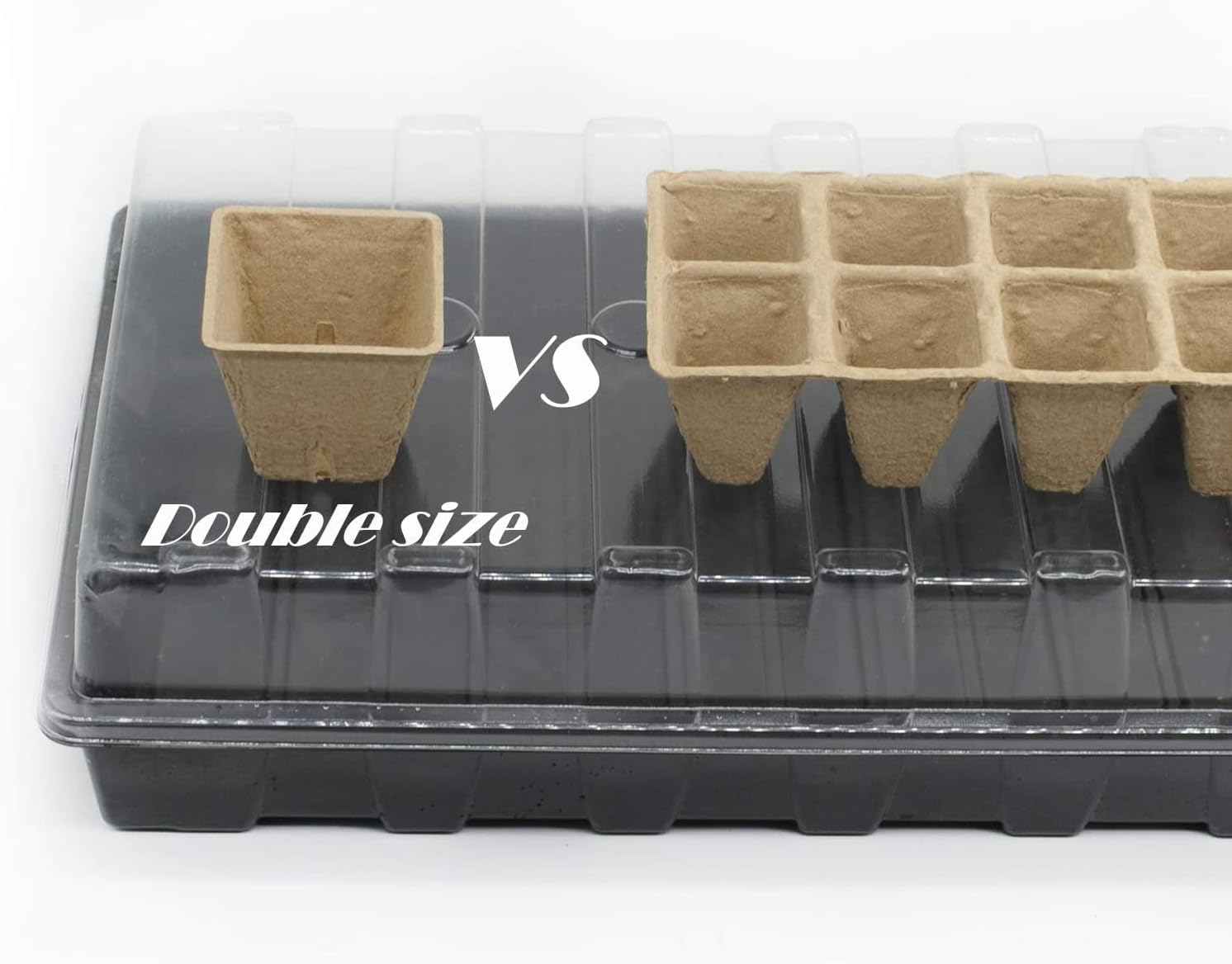 Seed Starter Kit with 90 Peat Pots for Seedlings Seed Starter Trays, 5 Plastic Growing Trays 20 Plant Labels & 3 Garden Tools, Outdoor or Indoor Herb Garden Nursery image number 1