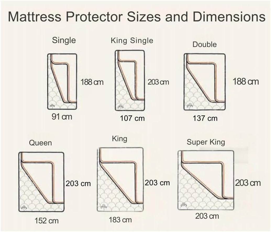 Mellow Pillow Bamboo Waterproof Full Mattress Protector Made from Bamboo Fabric -Lightweight, Ultra Soft, Breathable Machine Washable Mattress Cover for Bed Cooling (Single (91 * 188 * 40 Cm)) image number 5