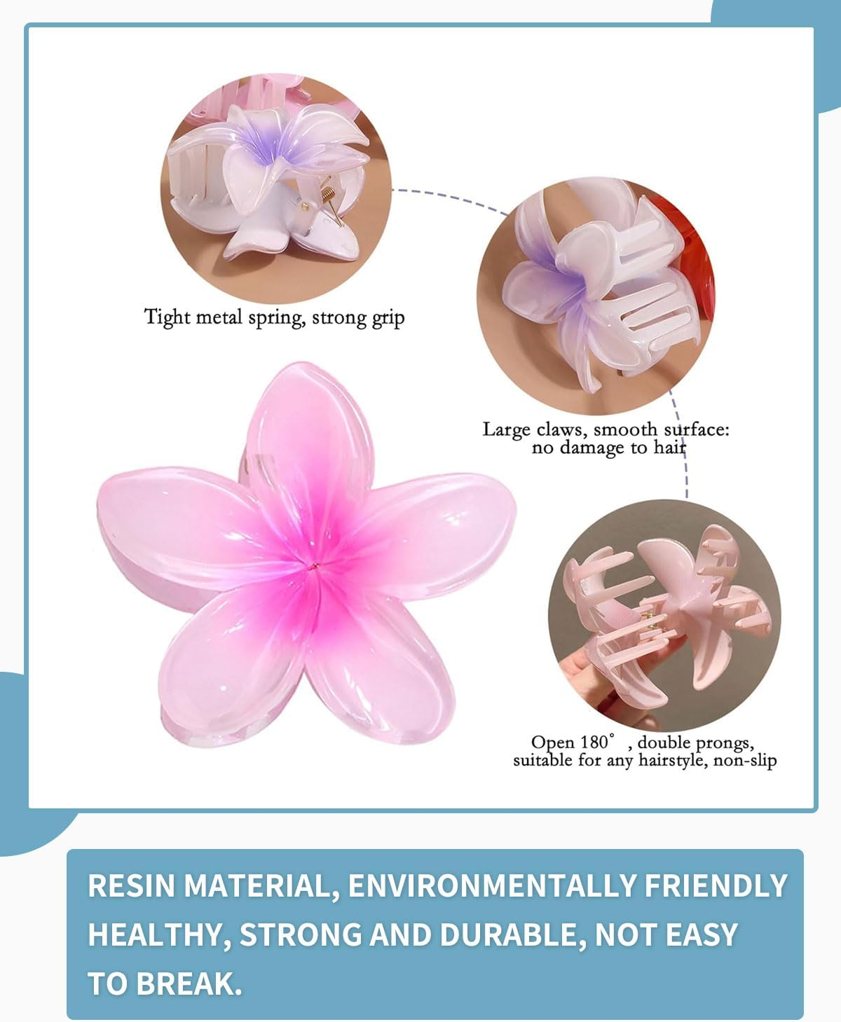 KGDUYC Hawaii Hair Clips Flowers 4 Pieces Hair Clip Beach Flowers Hair Clip Headpiece for Girls and Women Beach Party Pool Holiday image number 5