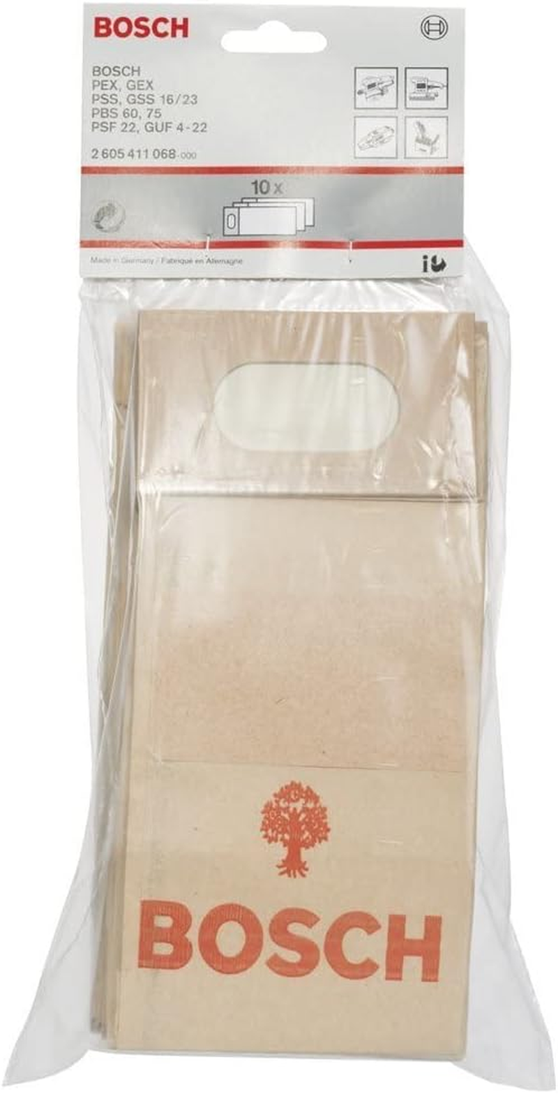 Bosch 2605411068 Dust Bag for Belt, Random Orbit, Orbital Sanders and Universal Routers - 10 Piece