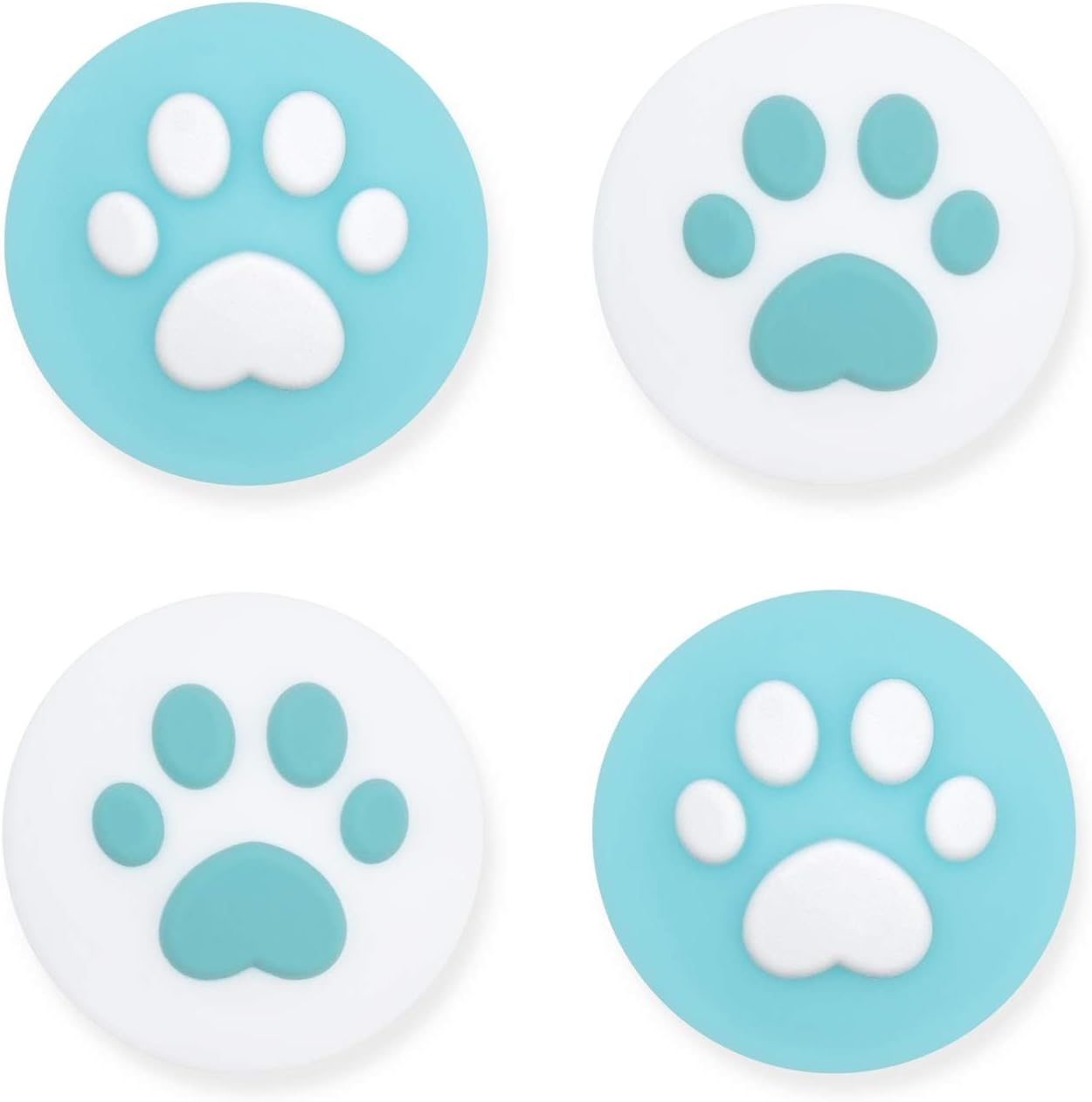 Geekshare 4PCS Silicone Cat Paw Game Console Thumb Grip Set Joystick Caps Compatible with Switch/Oled/Switch Lite (Lake Green)