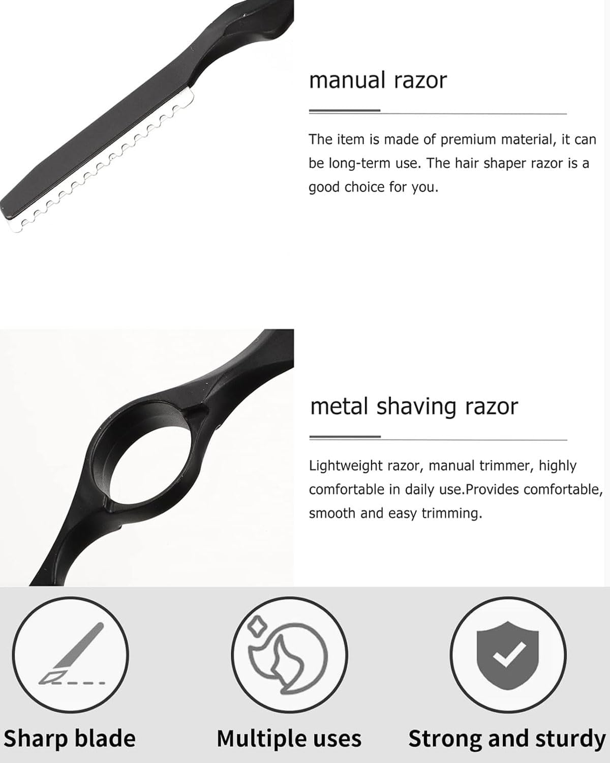 WUNZILO 11-Piece Set Hair Styling Razor Hair Thinning Comb Hair Texturing Cutting Razor Comb with Replacement Stainless Steel Razors for Home Use in Salon image number 4