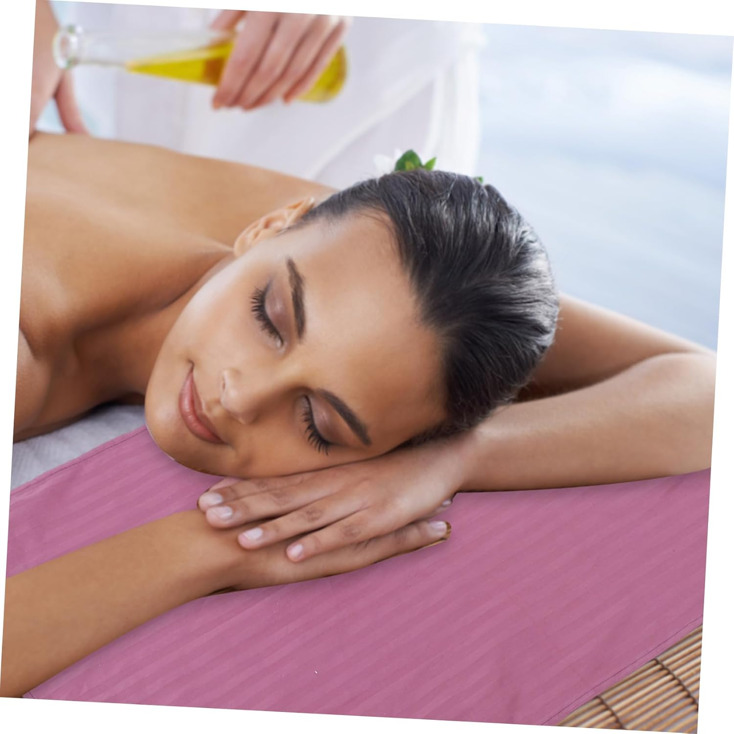 Ciieeo 3Pcs Massage Table Towel Massage Table Paper Towels Pillow Cushion Pillow Covers Portable Massage Table Bolster Pillow Cover Massage Face Pad Soft Hole Towel Satin Cloth Purple image number 7