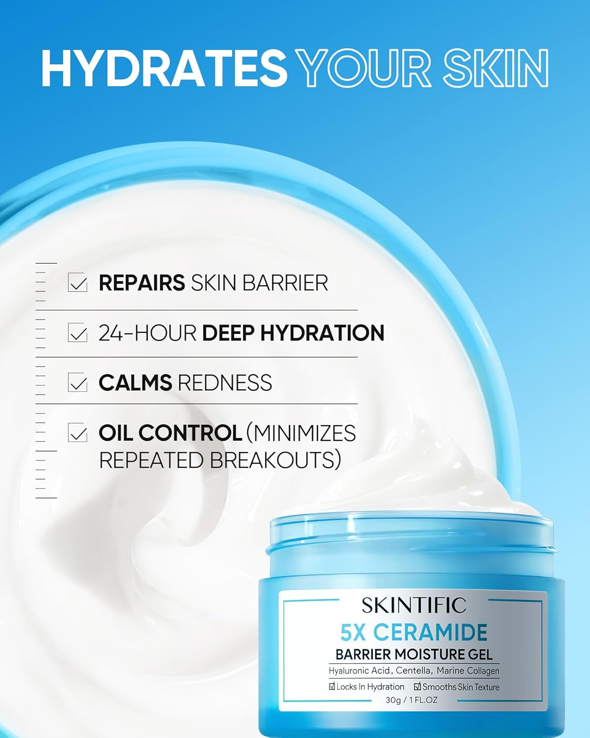 Skintific 5X Ceramide Barrier Moisture Gel 30Gr image number 1