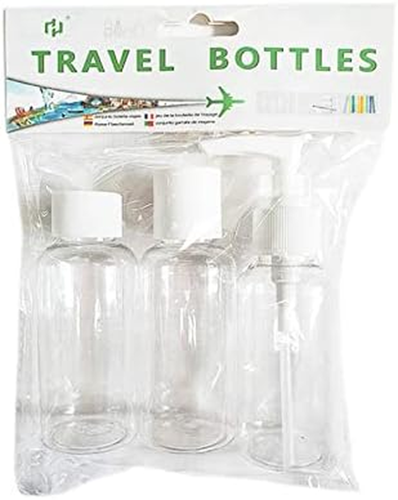 Travel Bottle 3 Piece Set, 75 Ml Capacity, Clear (Pack of 6)