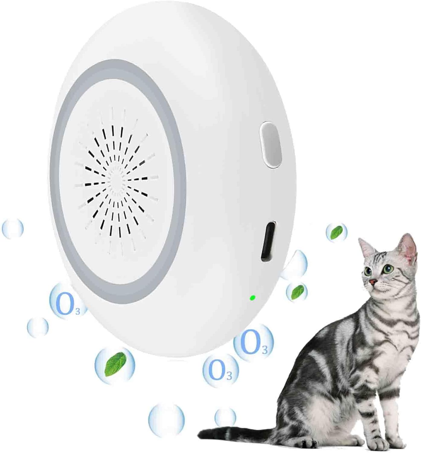 Roseflower Mini Cat Litter Deodorizer, USB Powered Pet Odor Eliminator Machine, Car Odor Eliminator Machine, Rechargeable Refrigerator Smell Remover, Unscented Dust-Free, Travel-Size Air Purifiers image number 1