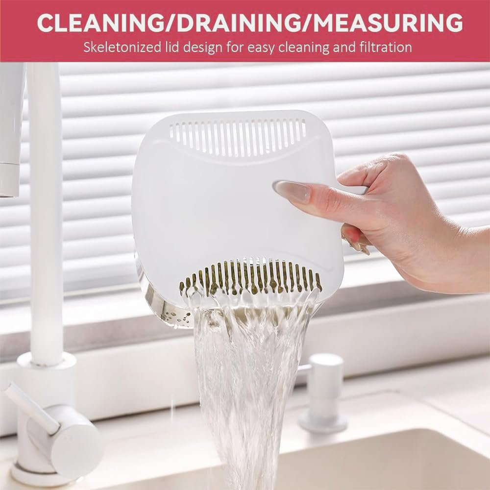 Rice Dispenser, Cereal Snack Storage Container Bucket with Large Measuring Cylinder Rice Cup for Home Kitchen Food Sealed Storage to Preserve Rice, Soybeans and Sugar Etc (Large)