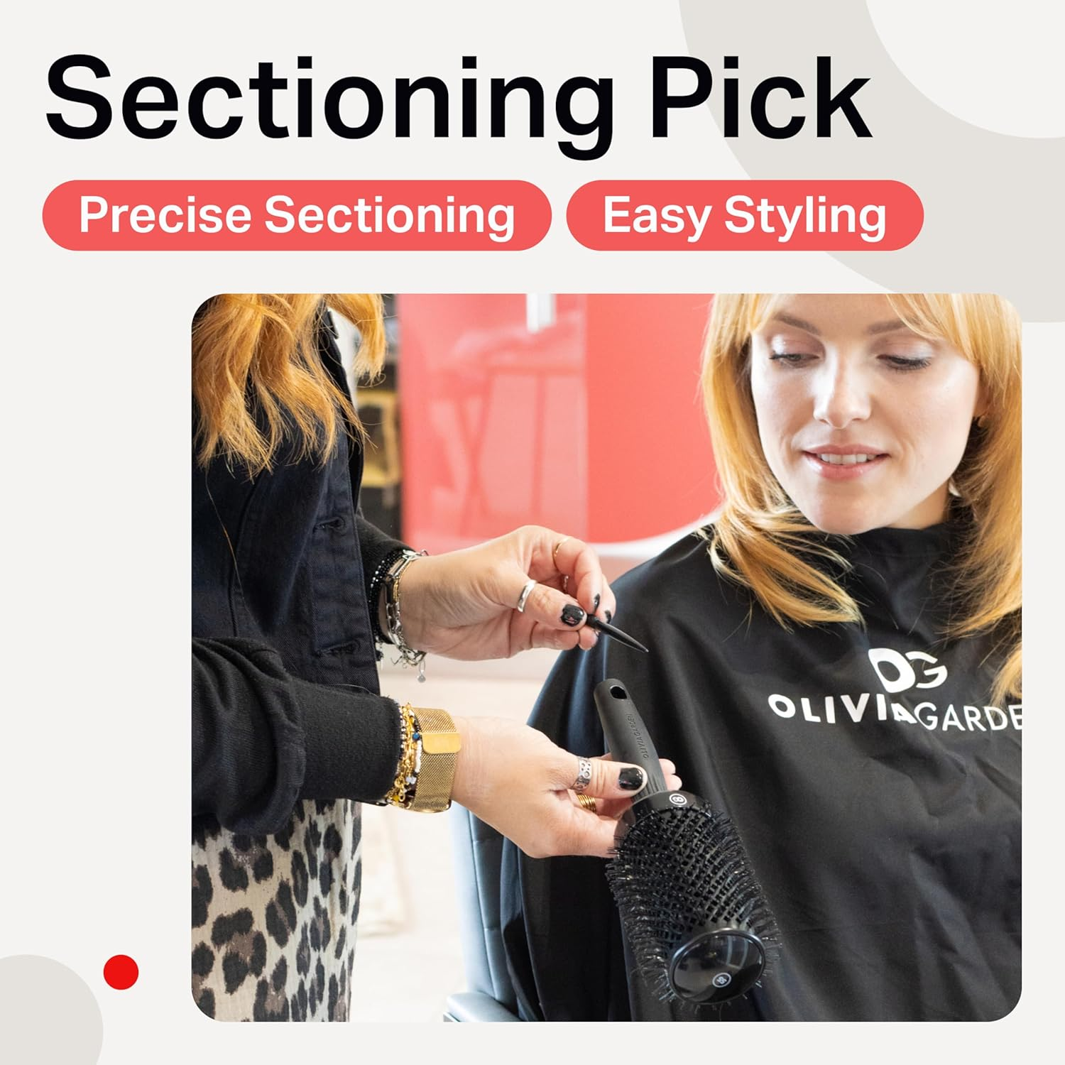 Olivia Garden Expert Blowout Shine &ndash; Black - 55 - Ceramic Coated round Brush for Smooth Blowout, Frizz-Free Hair & Radiant Shine image number 3