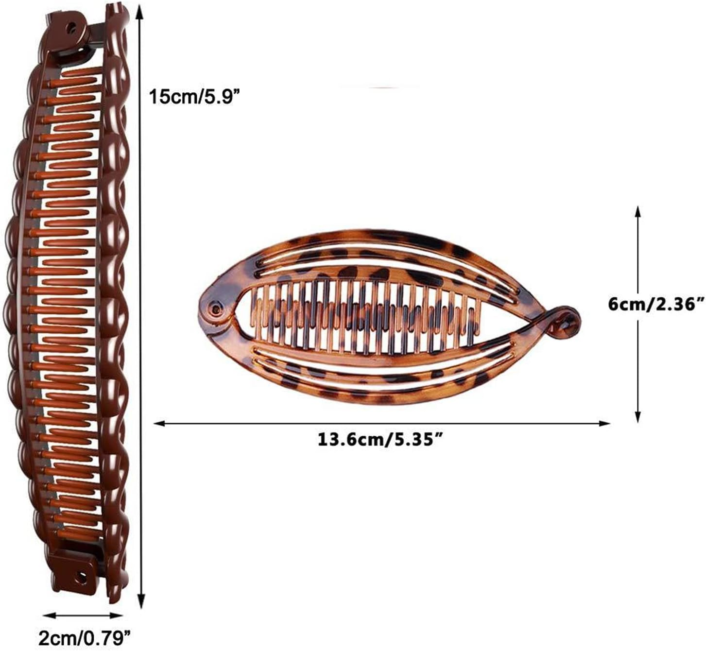 4 Pieces Banana Hair Clips Classic Clincher Combs Large Double Comb Banana Clip Banana Fishtail Hair Clip for Women Girls