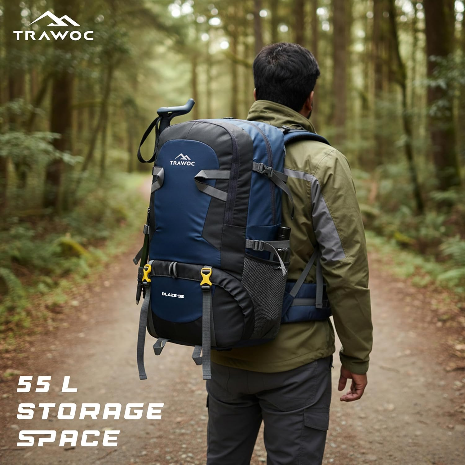 TRAWOC BLAZE 55 Liter Travel Backpack Daypack Bag for Camping Hiking Trekking Bag for Men & Women image number 6