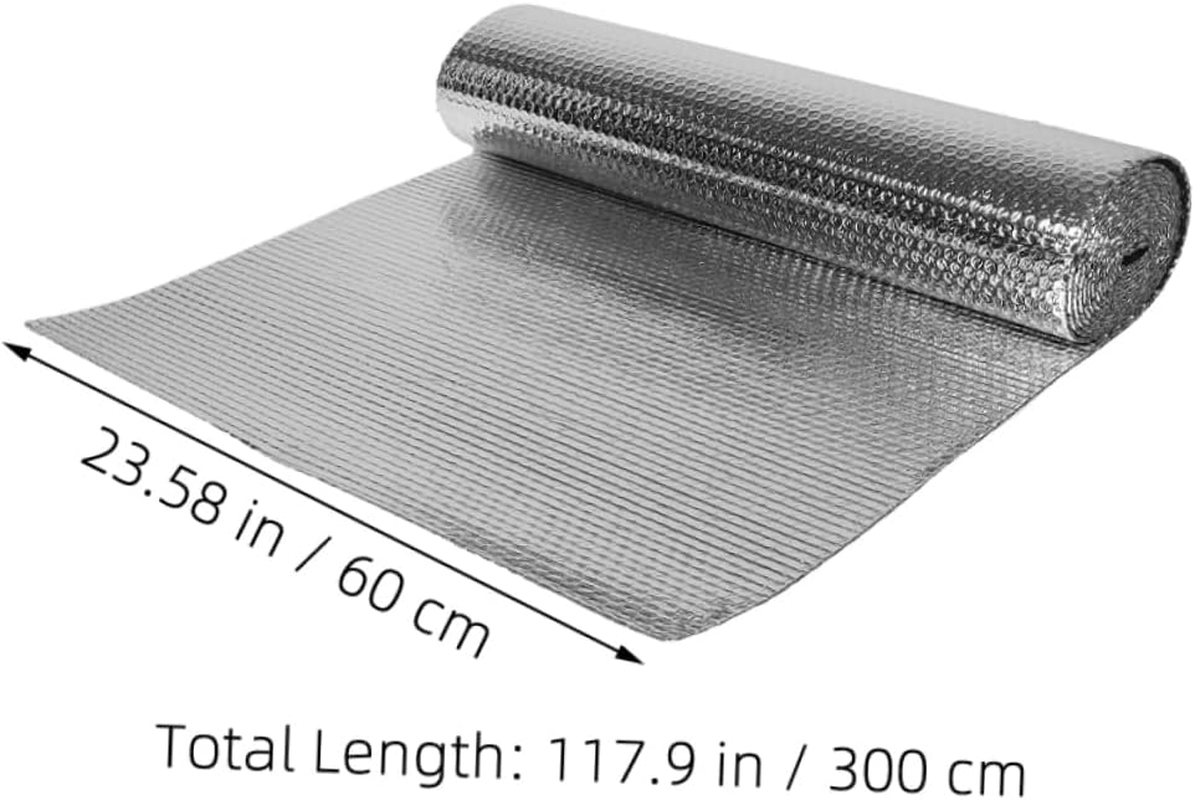 COHEALI Reflective Bubble Insulation Roll Thermal Barrier for Windows and Roofs 3M X 60Cm Aluminum Foil Heat Reflective Film Self-Adhesive Insulation Solution image number 5