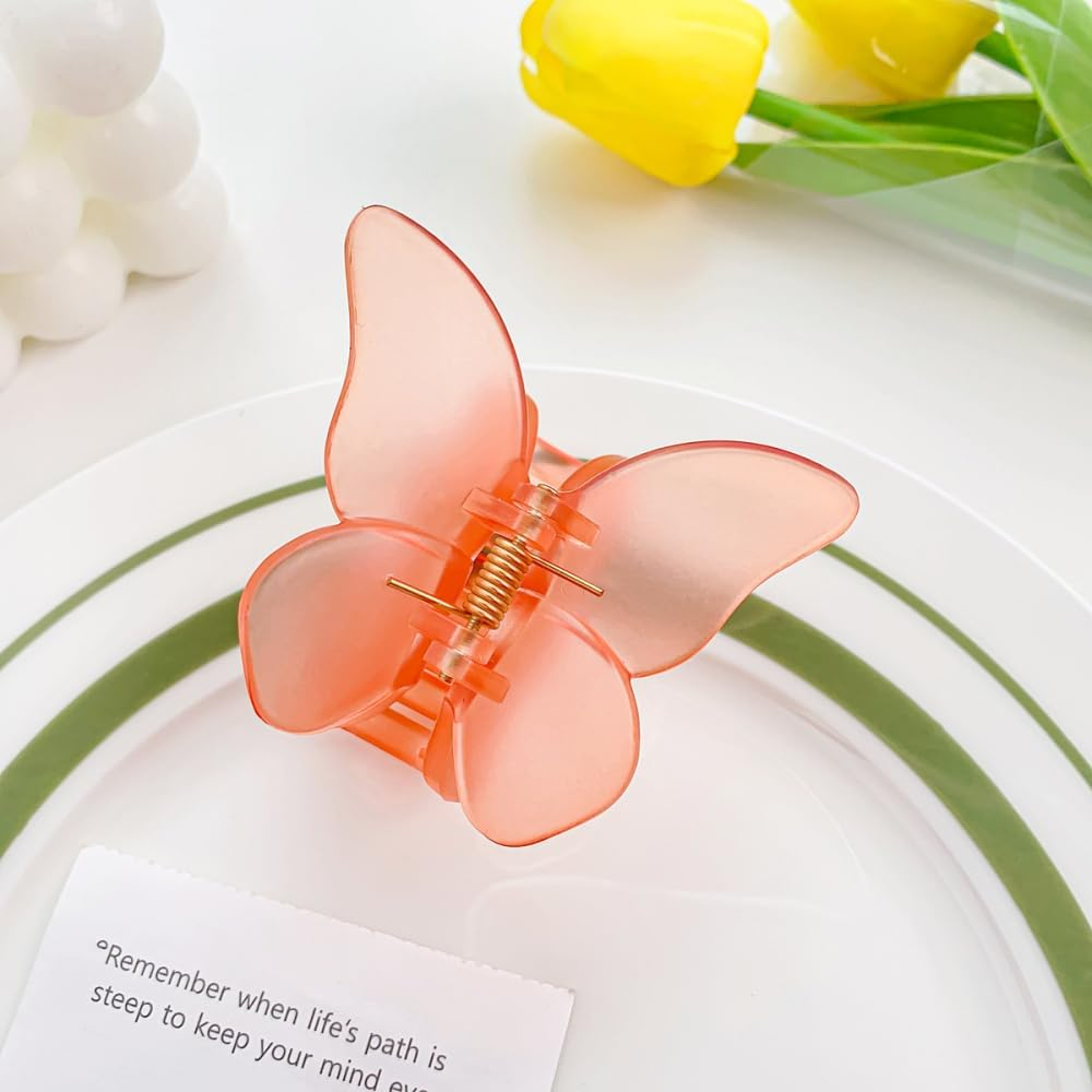 Pack of 2 Women'S Hair Clips, Butterfly Hair Clips, Hair Claw Clips for Thick and Thin Hair, Hair Clips, Hair Clips for Women, Party, Wedding Decoration, Pink image number 5