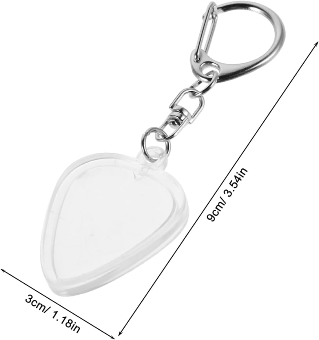 Ksngtixe 1PCS Heart Shaped Guitar Pick Holder Keychain, Clear Transparent Storage Case for Guitar Picks, Easy Identification Accessory for Musicians & Music Lovers image number 1
