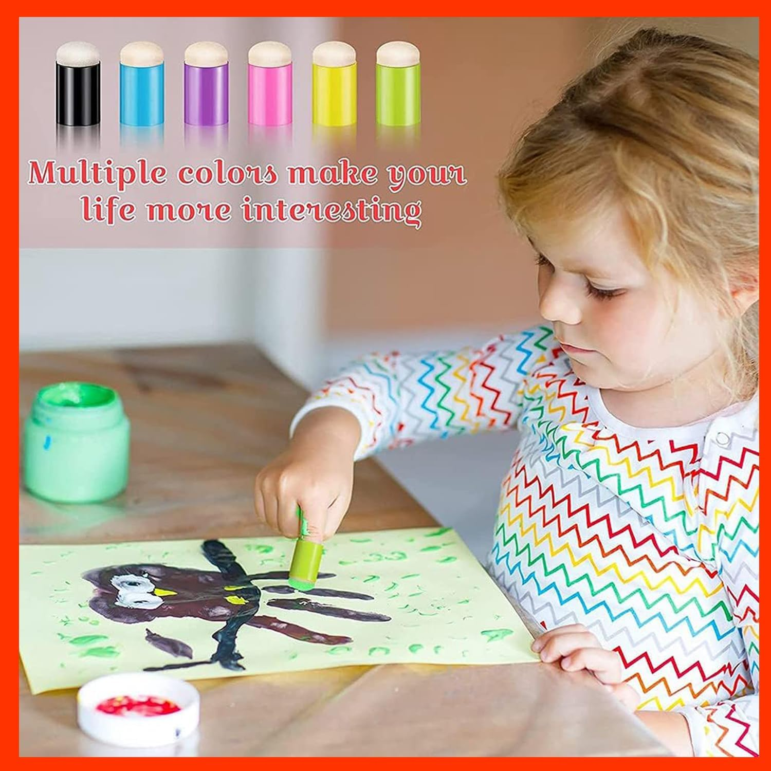 Xinghonyac 30 Pcs Finger Sponge Daubers, Finger Painting Sponge, round Sponge Brushes, Finger Paint Doodle Sponge for Handmade DIY, Painting Production, Hand-Painted Handbook image number 6