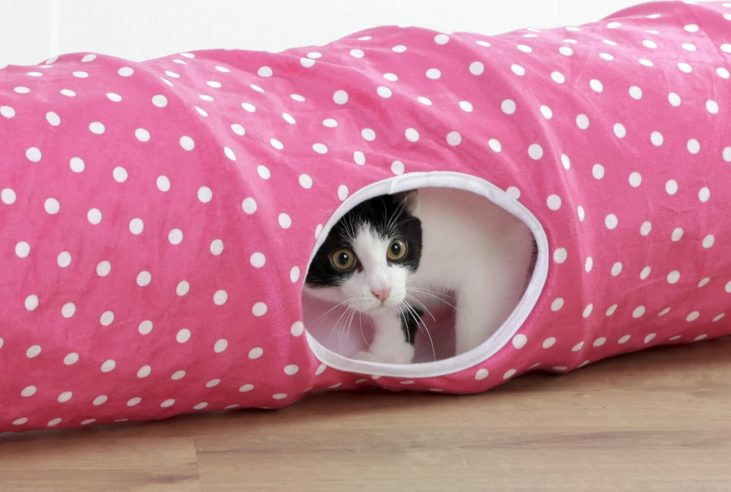Kerbl Cat Tunnel, 100 X 25 Cm, Pink/White, Puntino image number 2