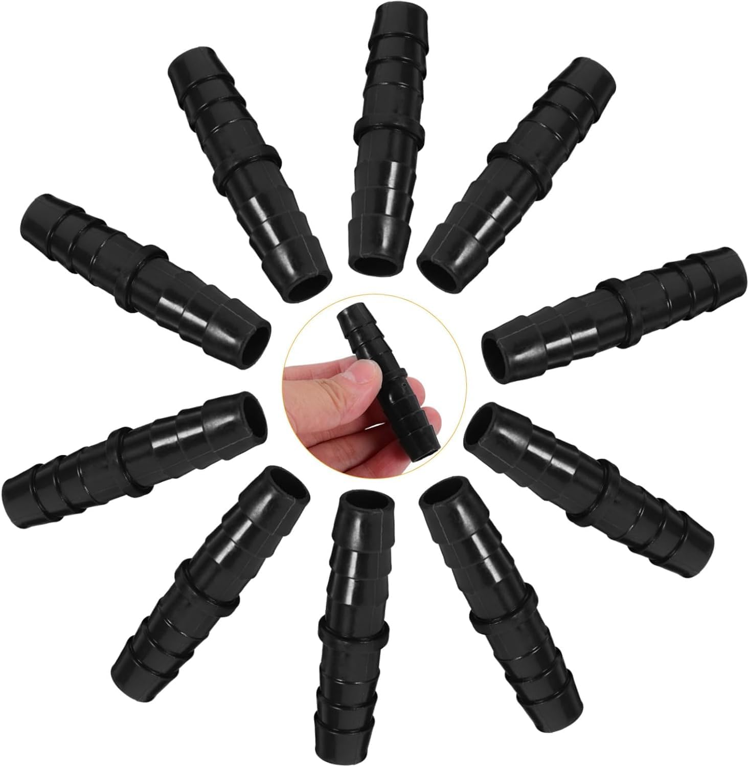 10Pcs Hose Barb Adapter Connectors 12Mm Barb Fittings for Garden Hose Quick Connect Hose Repair Connectors for Drip Irrigation and HVAC image number 3