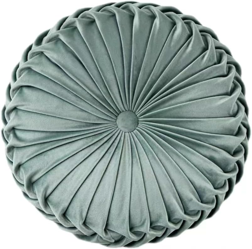 Throw Pillow Velvet Home Decoration round Pillow Cushion for Couch Chair Bed Car Bedroom (Gray)