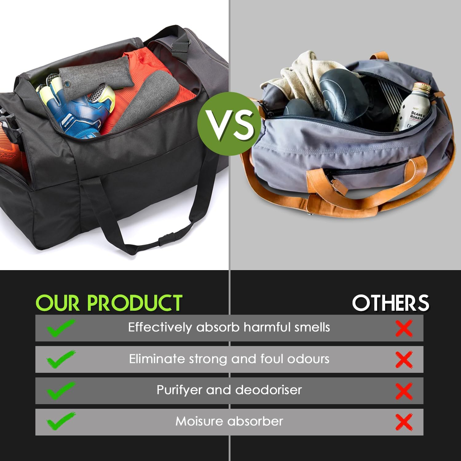 Boxing Glove Deodorisers 2 Pack, Shoes - Absorbs Stink Leaves Gloves Fresh Sweat Absorb Smells Improved Bamboo Charcoal Deodoriser for Boxing, Football Shoes, Cricket Gloves Bags & Sports Gear image number 5