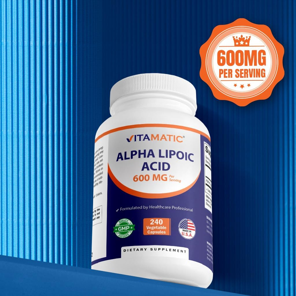 Vitamatic Alpha Lipoic Acid (ALA) 600Mg per Serving - 240 Vegetable Capsules - 120 Servings - Non-Gmo & Gluten Free image number 6
