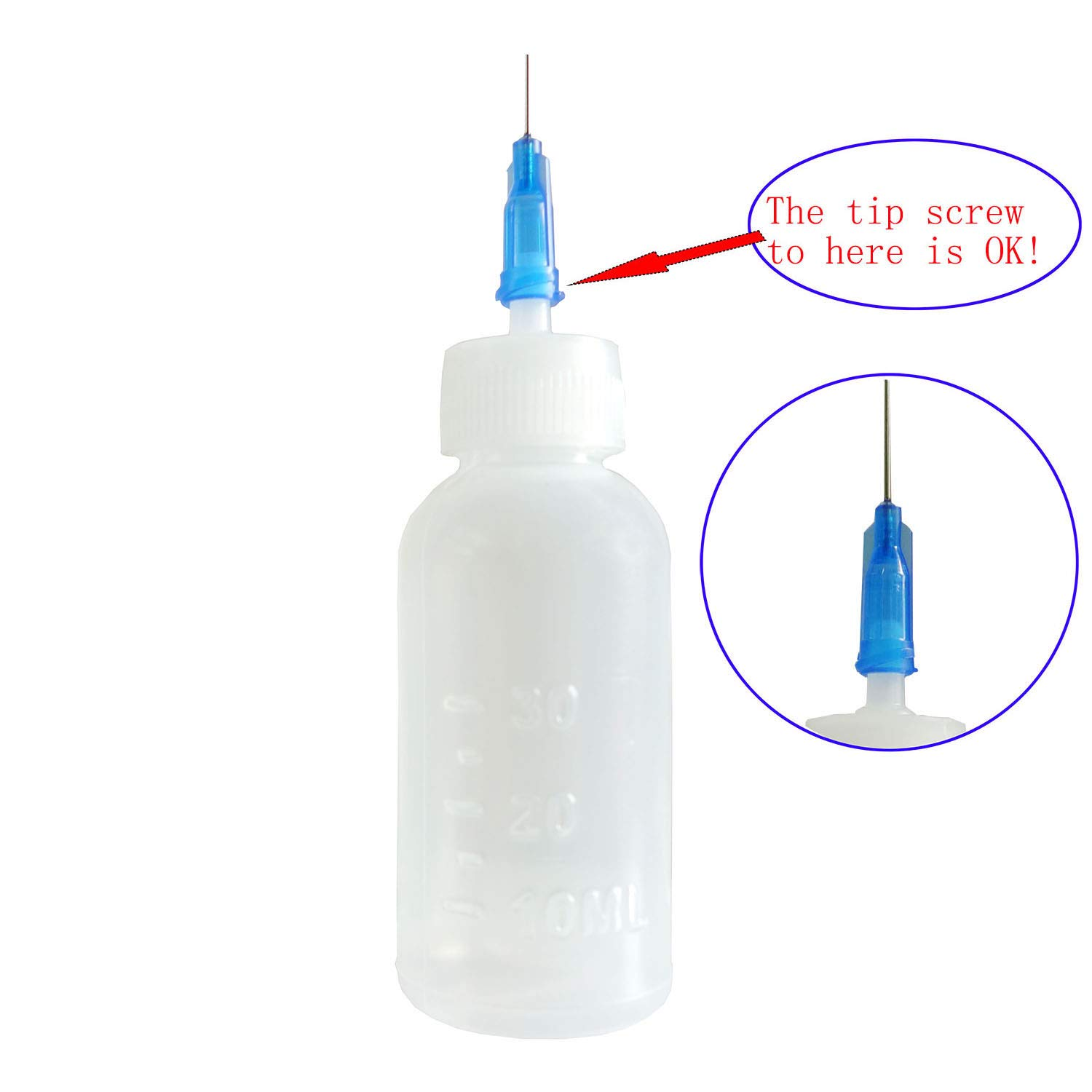 Warmsky Multi-Purpose Precision Applicator Set with 6Pcs 1 Oz Plastic Squeeze Bottles and 20 Tip for Hobby Craft DIY Project image number 2