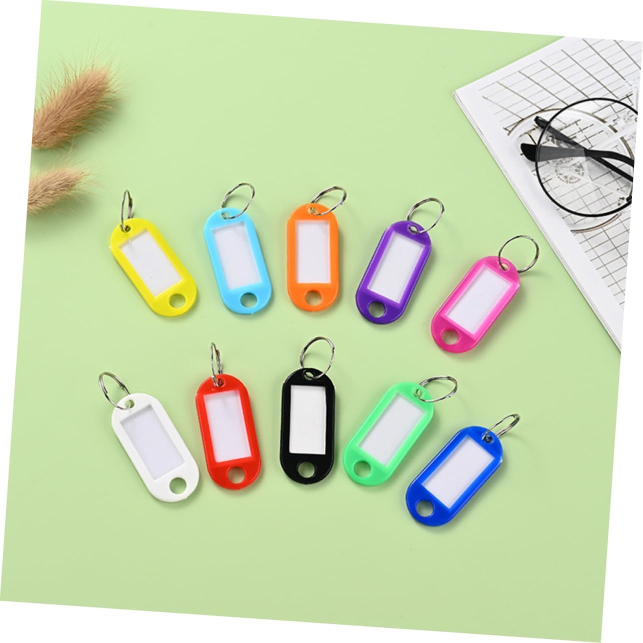 DEARMAMY Compact Label Tags Set 200Pcs Luggage Tags Keychain Suitcase Identifier Ideas for Travelers image number 3
