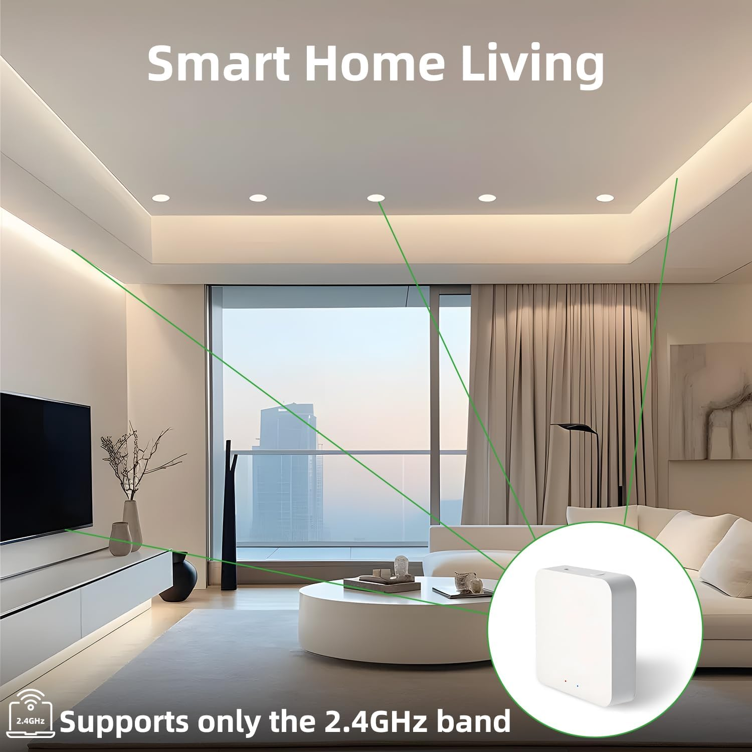 Arotelicht Wifi Gateway, Smart Hub for Bluetooth Downlights, Home Bridge Remote for Smart Devices, Compatible with Alexa and Google Assistant, Voice Control (Wi-Fi Only 2.4Ghz) image number 2