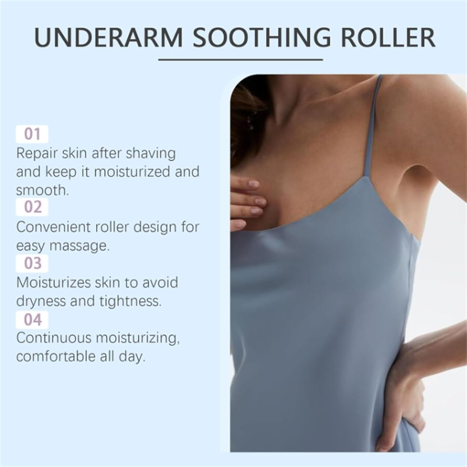 Shopentra - Razor Bump & Ingrown Hair, Smoothing Solution Ingrown Hair Serum Roll-On,Ingrown Hair Treatment Serum Roller, for Face, Underarm, Bikini Area, Post-Shave & Waxing Care,2Pcs image number 2