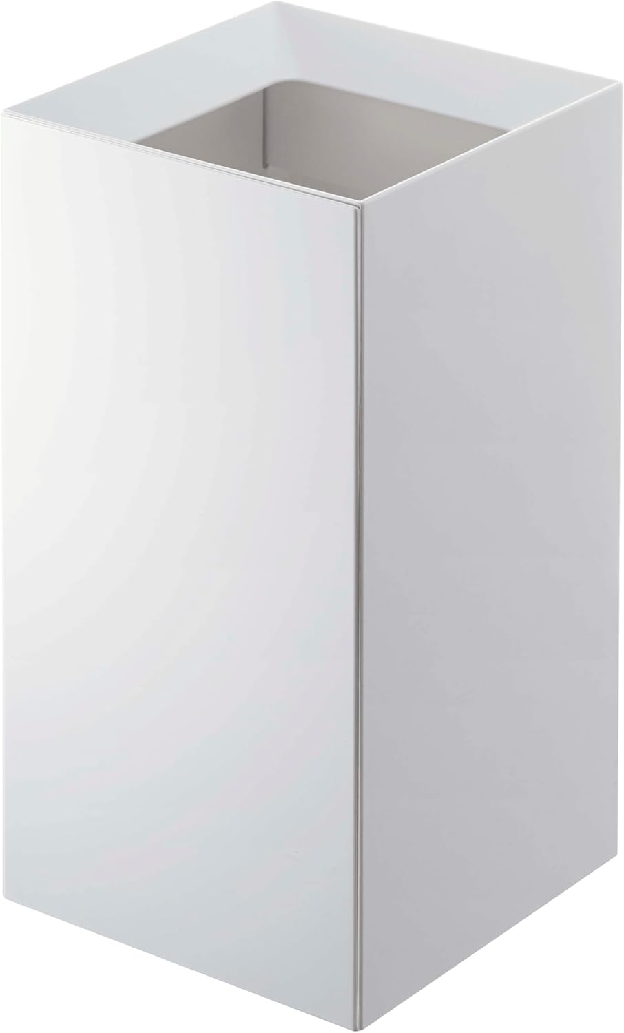 Yamazaki Home Trash Can-Modern Open Top Garbage Waste Bin Basket with Handle | Plastic, Short, White