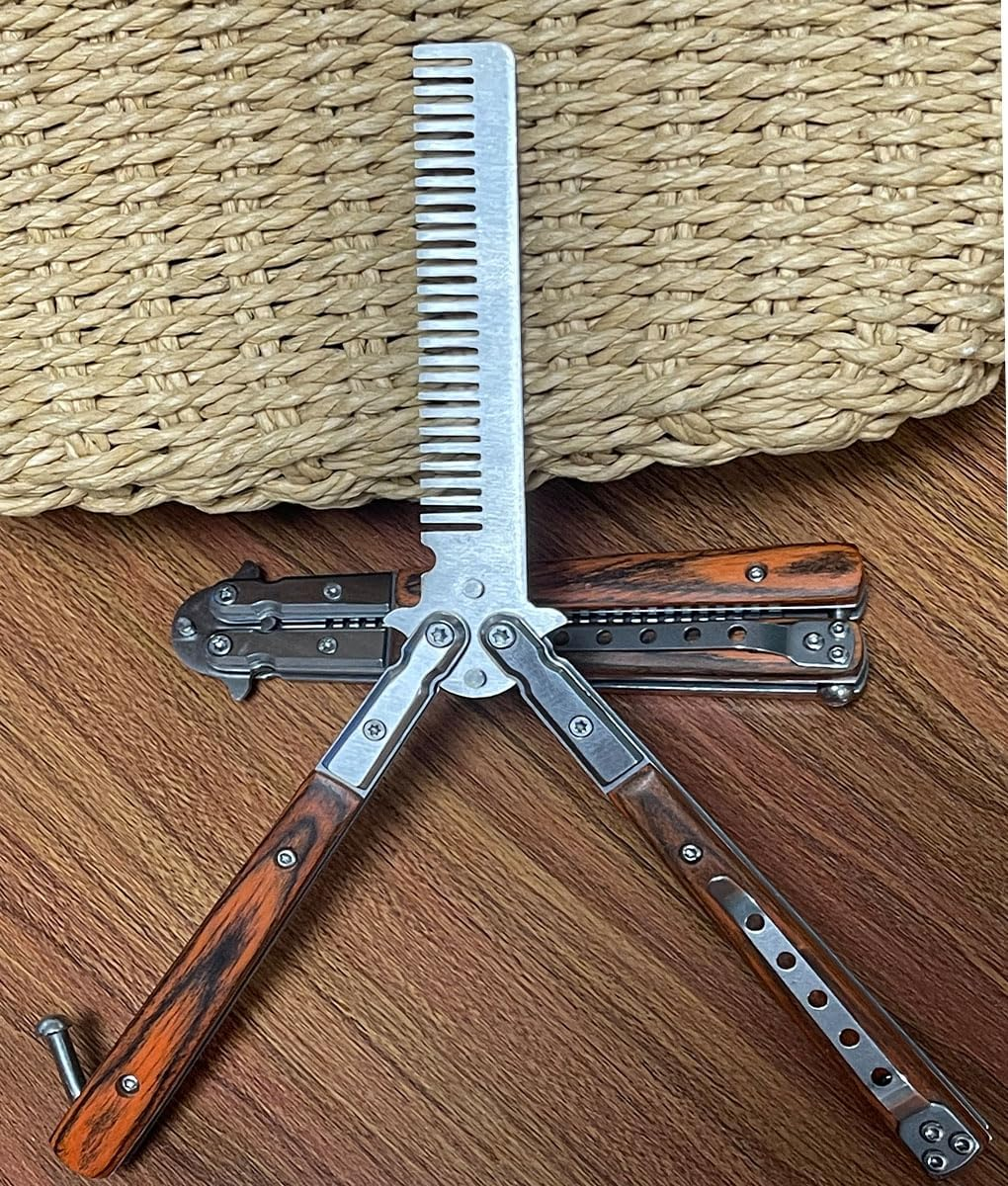 1 Pcs Metal Stainless Steel Durable Folding Butterfly Comb Gift N2 Set image number 5