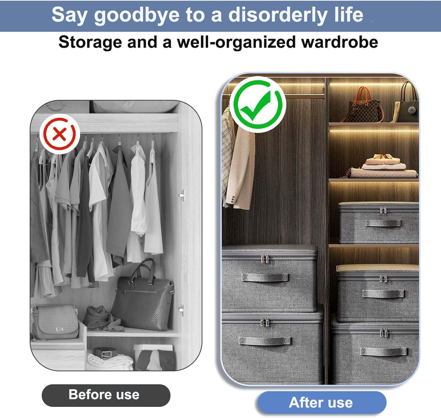 Euky Place Lockable Storage Box of Discreet Utility, Middle Gray Lock Box with Zipper and Handle, for Private Toys, Files Documents, Cards, Cash Accessories Foldable Fabric Clothing(38*25.5*16Cm) image number 1