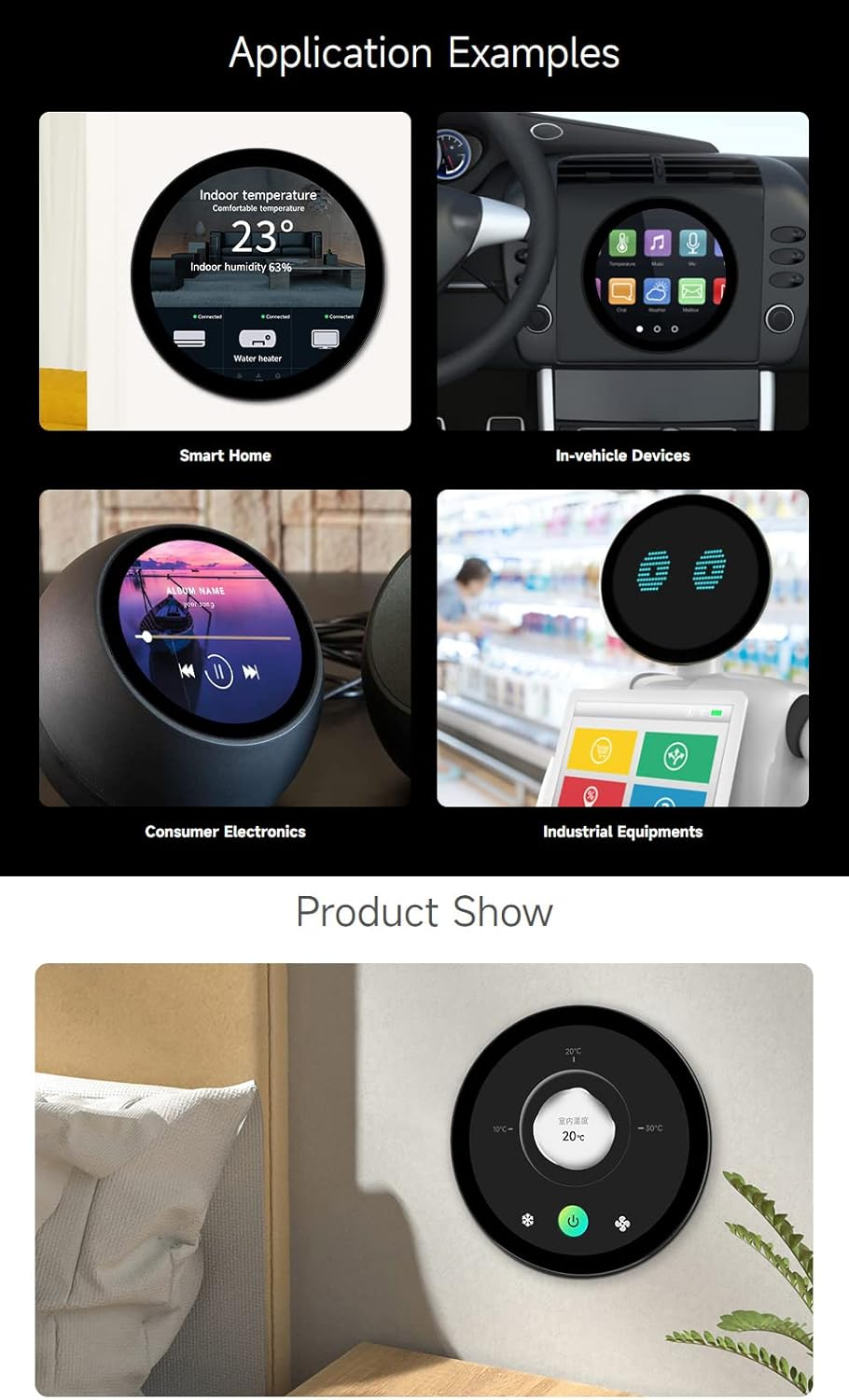 Waveshare 5Inch HDMI Circular Touch Display, 1080&times;1080 Resolution, IPS, Compatible with Raspberry Pi 4B/3B+/3B Etc., Support Jetson Nano/Pc image number 5